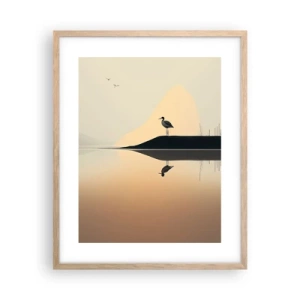 Een poster in een licht eiken lijst - Heer op het meer - 40x50 cm