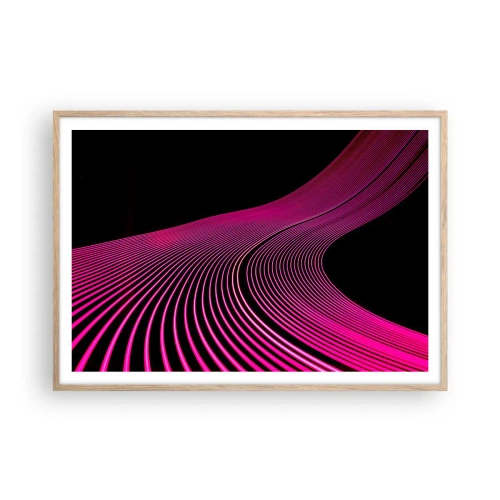 Een poster in een licht eiken lijst - Avenue van licht - 100x70 cm