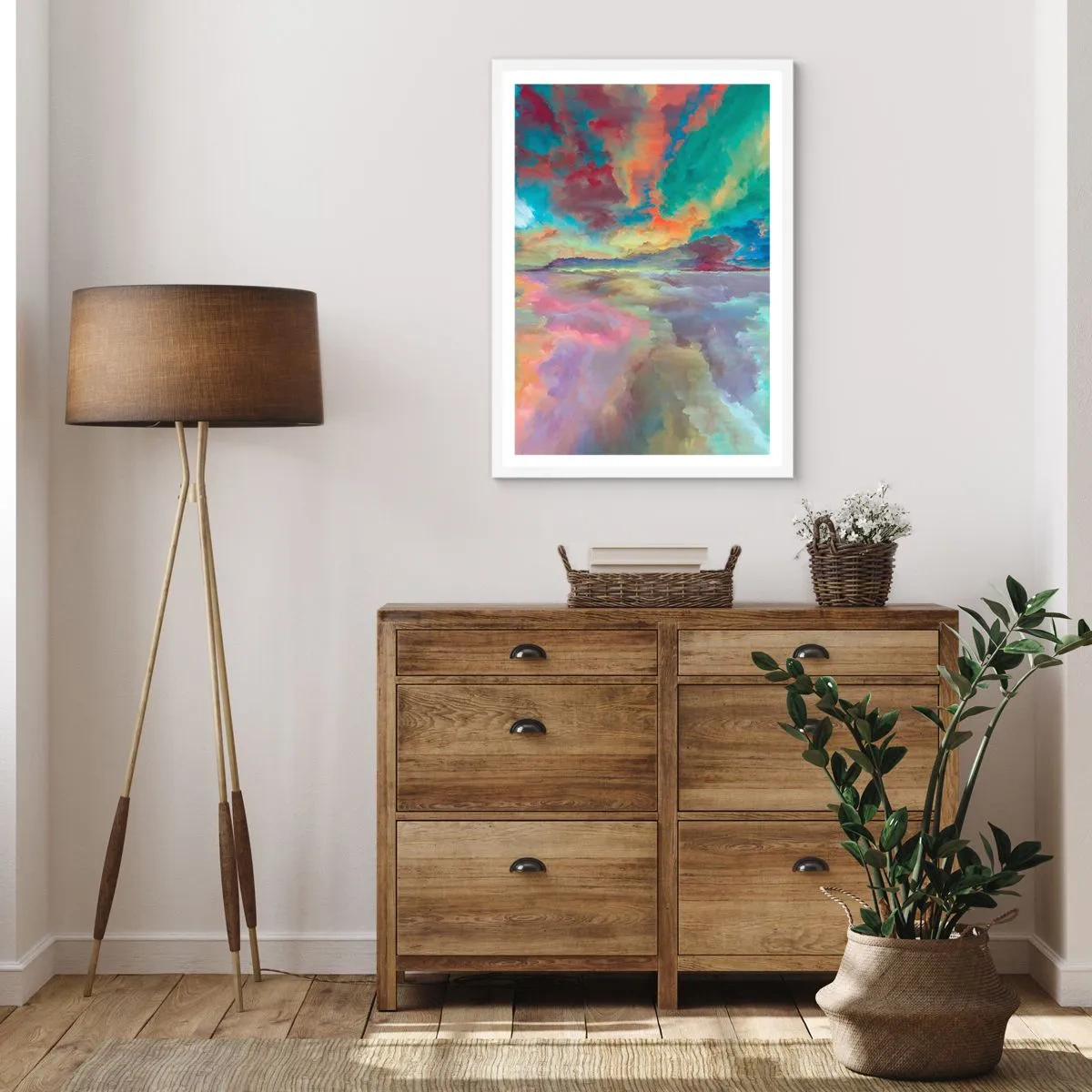 Poster in een witte lijst - Twee hemelen - 70x100 cm