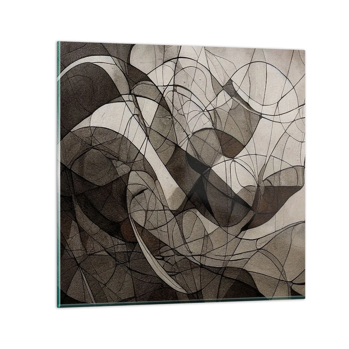 Schilderen op glas - Circulatie van aardekleuren - 30x30 cm