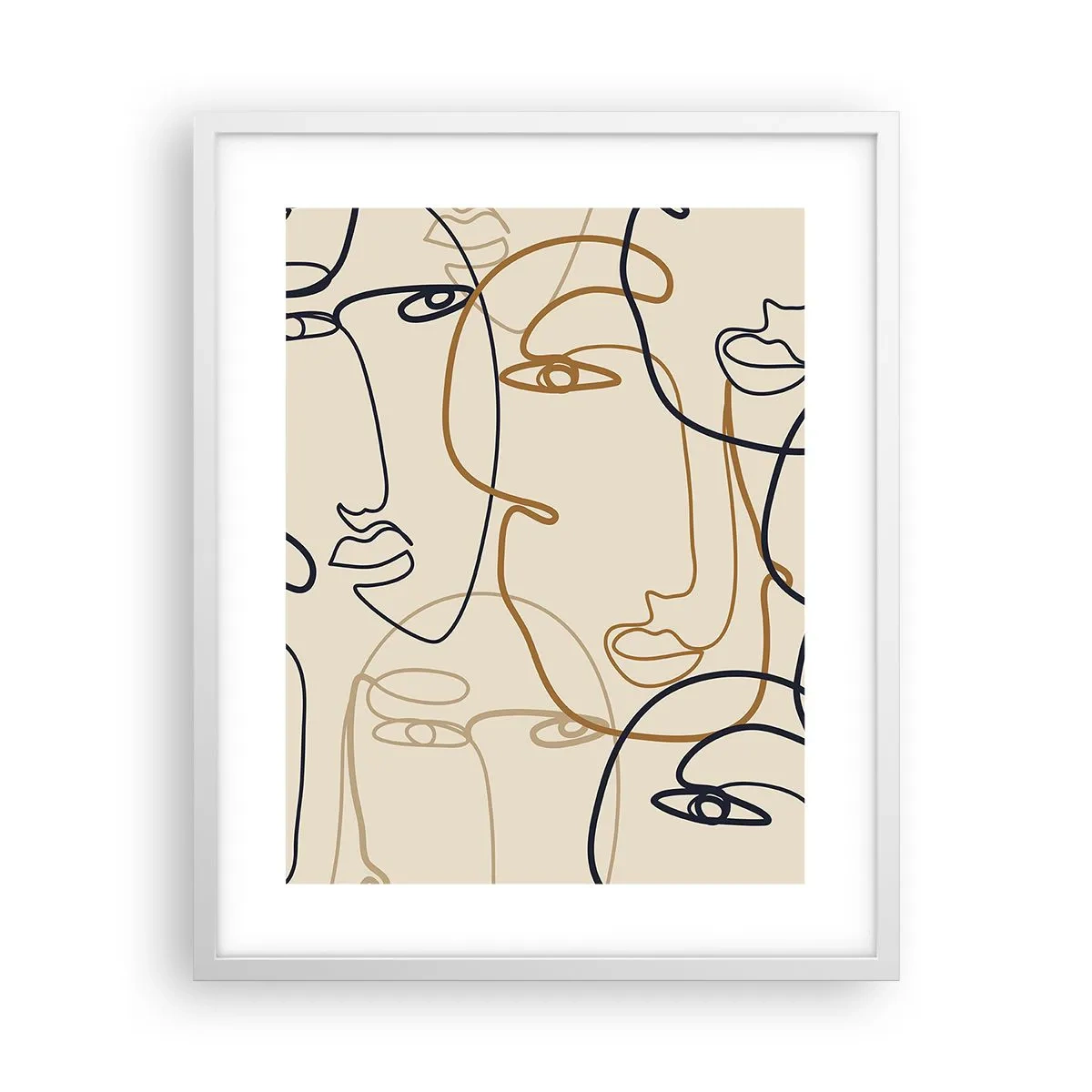 Poster in een witte lijst - Het portret is vermenigvuldigd - 40x50 cm