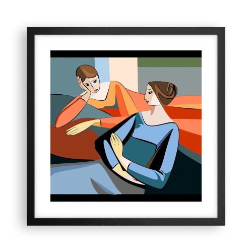 Poster in een zwarte lijst - Een moment van vertrouwen - 40x40 cm
