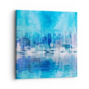 Schilderen op canvas - Verdronken in het blauw - 30x30 cm