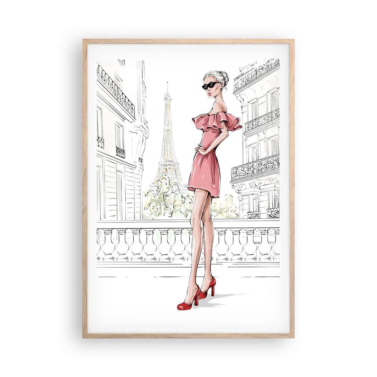 Een poster in een licht eiken lijst - Mode kunst - 70x100 cm
