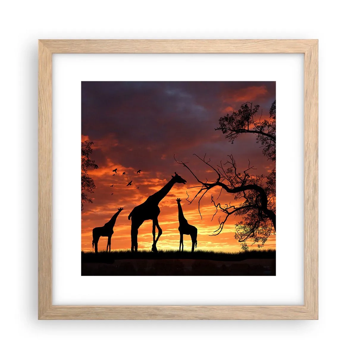 Een poster in een licht eiken lijst - Een klein diner met je geliefden - 30x30 cm