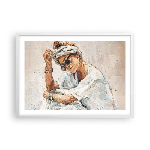 Poster in een witte lijst - Portret in de volle zon - 70x50 cm