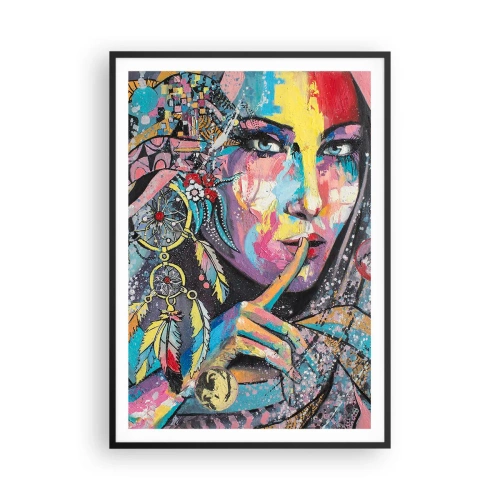 Poster in een zwarte lijst - Zwijg totdat je het begrijpt - 70x100 cm