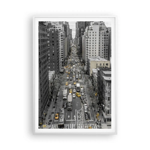 Poster in een witte lijst - New Yorks leven - 70x100 cm