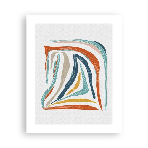 Poster - Abstractie met een vriendelijke glimlach - 40x50 cm