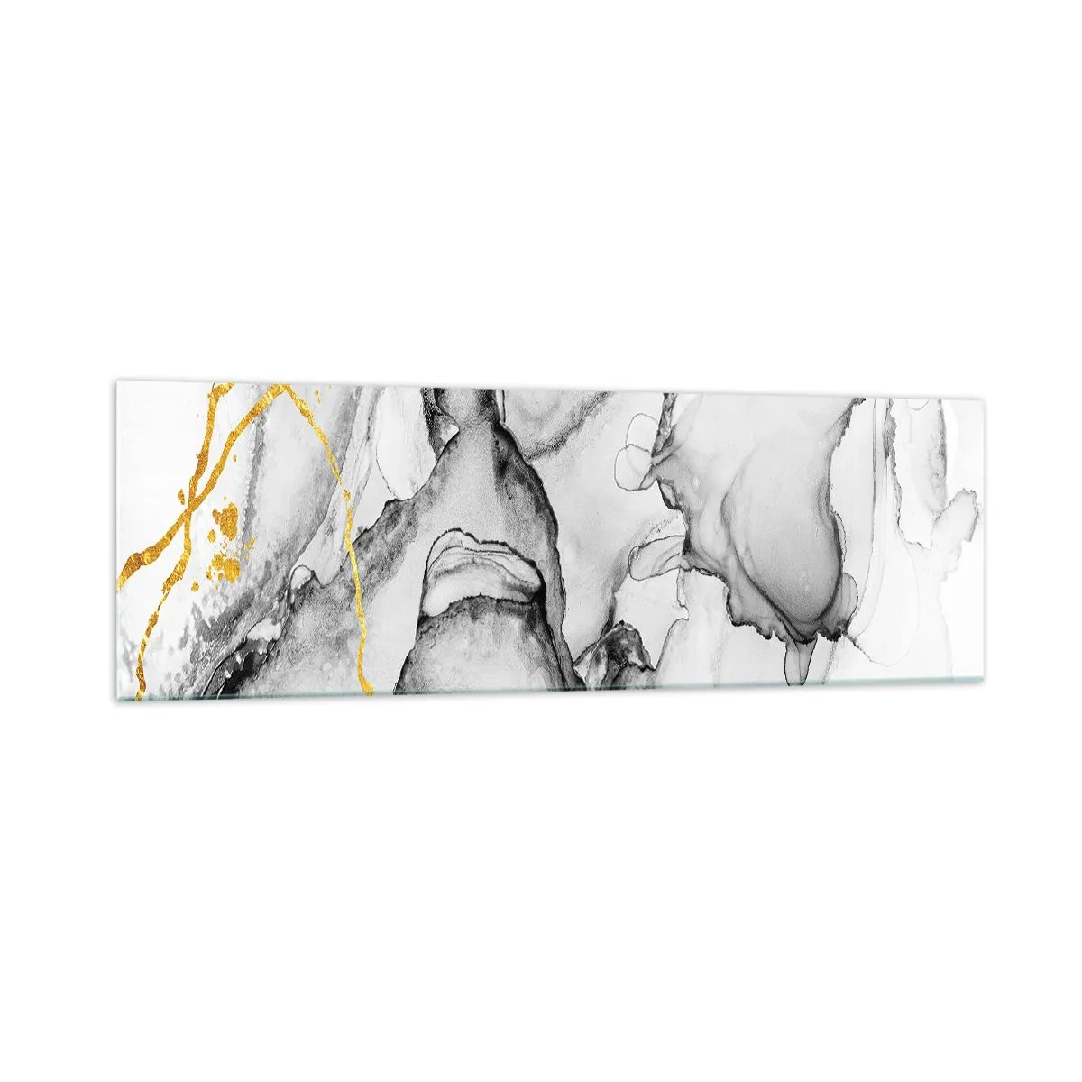 Schilderen op glas - Compositie met een gouden motief - 160x50 cm