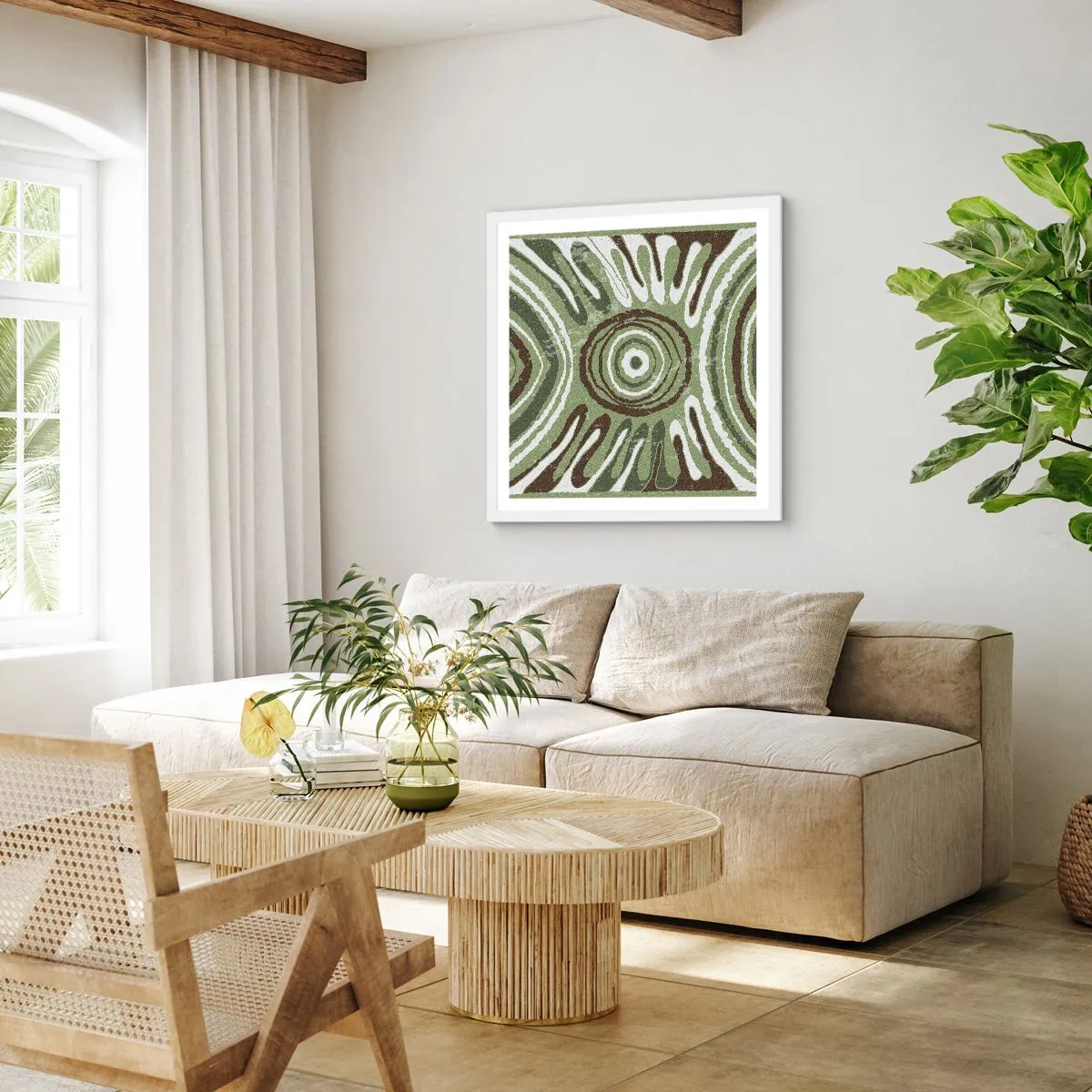 Poster in een witte lijst - Een explosie van emoties - 60x60 cm