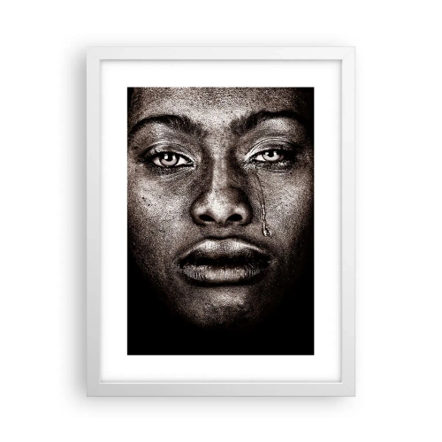 Poster in een witte lijst - een traan - 30x40 cm