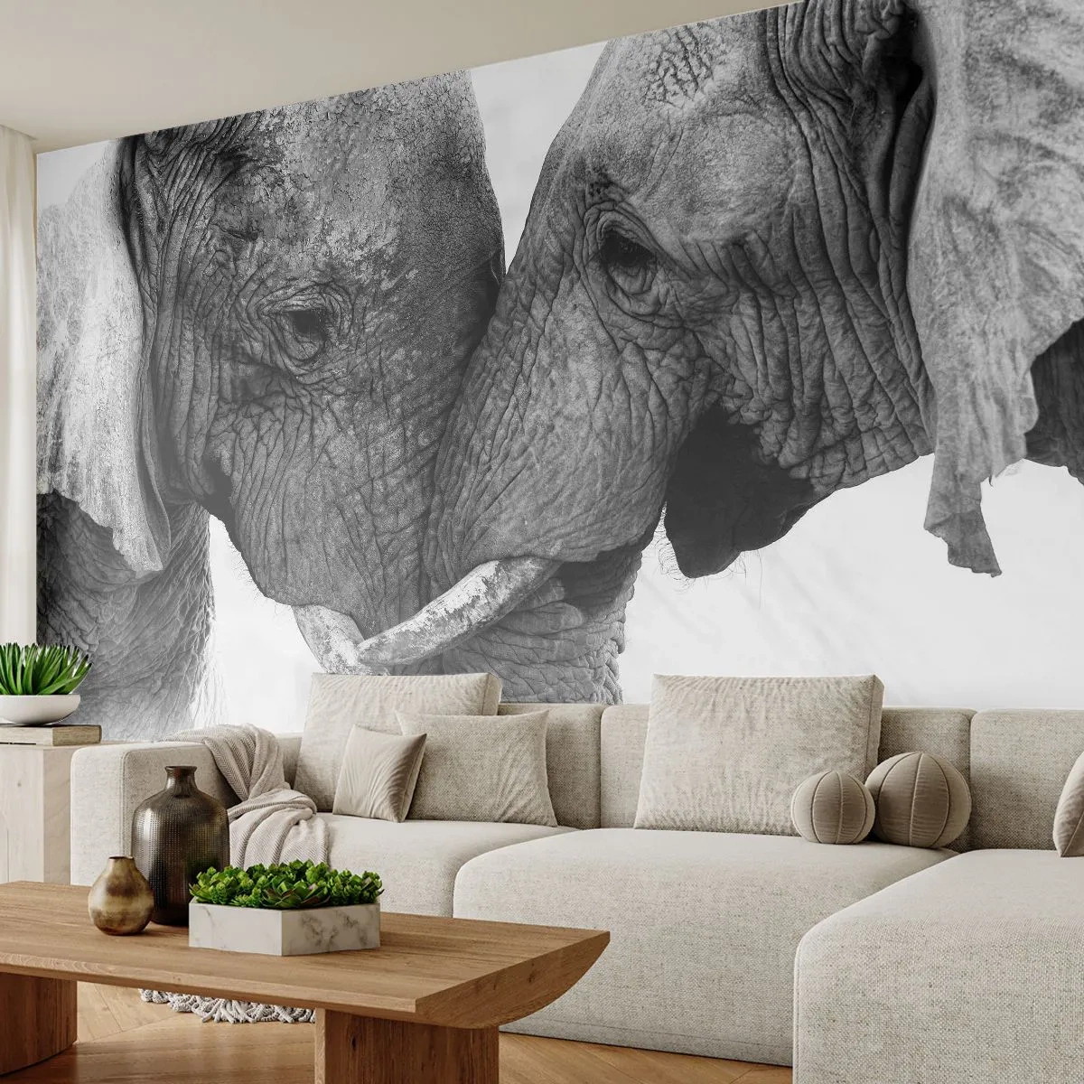Zelfklevend Fotobehang Deluxe Sticker - Oprechte bekentenis - Olifant, Dieren, Afrika - 450x315 cm