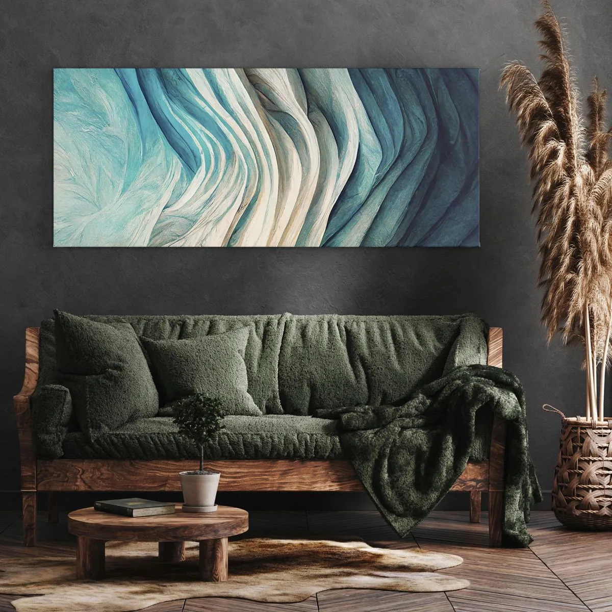 Schilderen op canvas - Blauwe onverzadigbaarheid - 120x50 cm