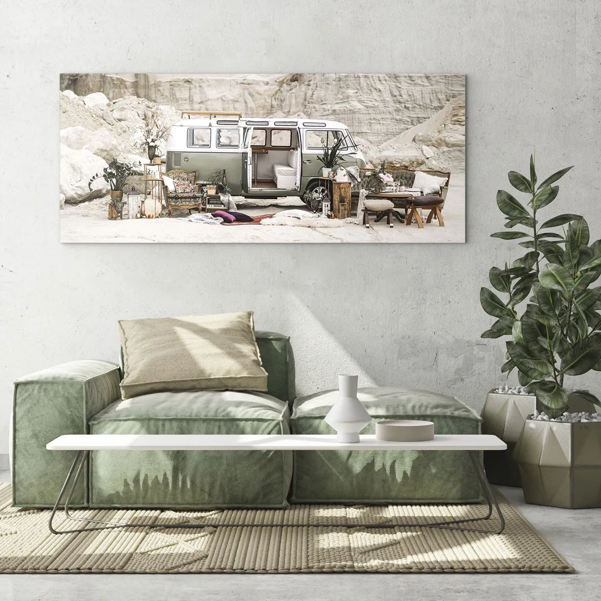 Schilderen op glas - Er is de tijd om aan de reis te beginnen - 120x50 cm