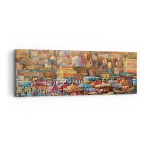 Schilderen op canvas - Istanboel verhaal - 90x30 cm