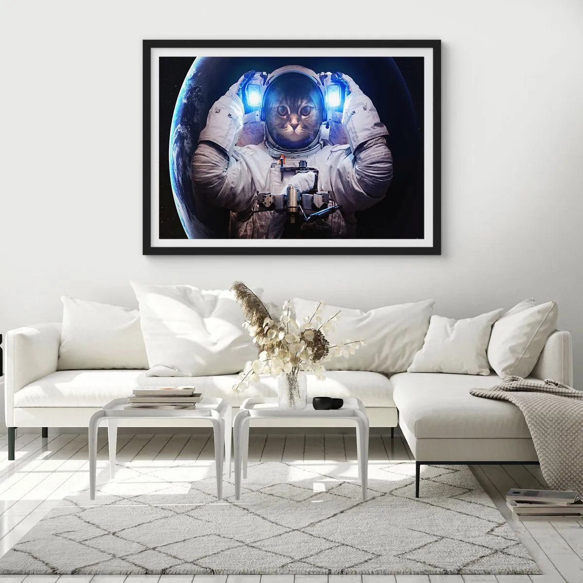 Poster in een zwarte lijst - Houston, je hebt een probleem - 91x61 cm