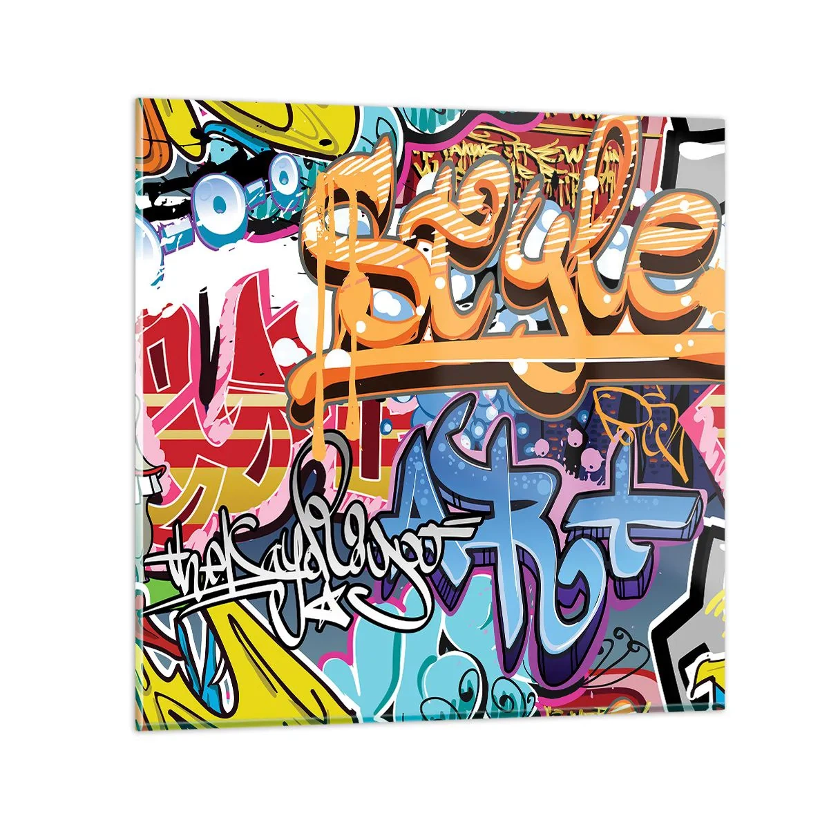 Schilderen op glas - Muurschilderingen, muurschilderingen, muurschilderingen ... - 70x70 cm