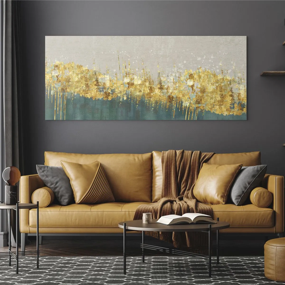 Schilderen op glas - De gouden rand - 160x50 cm