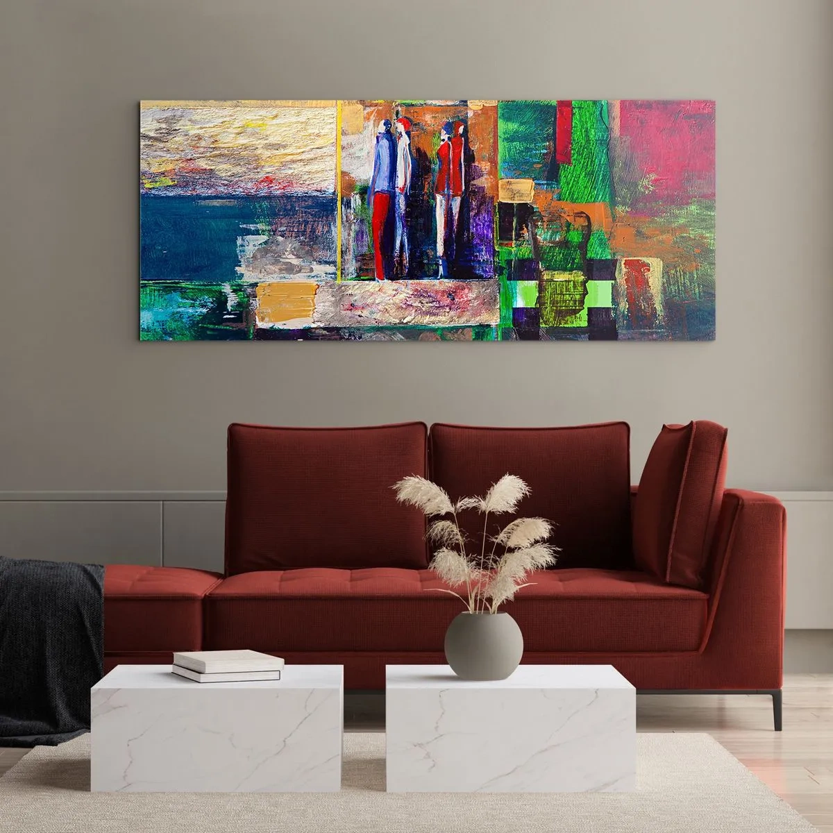 Schilderen op glas - Relaties en emoties - 120x50 cm