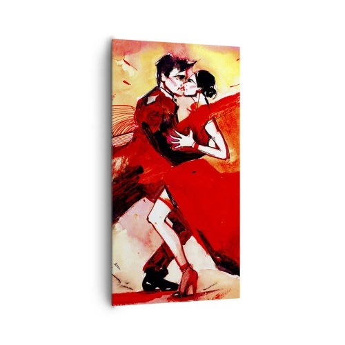 Schilderen op canvas - Het paarse ritme van passie - 65x120 cm