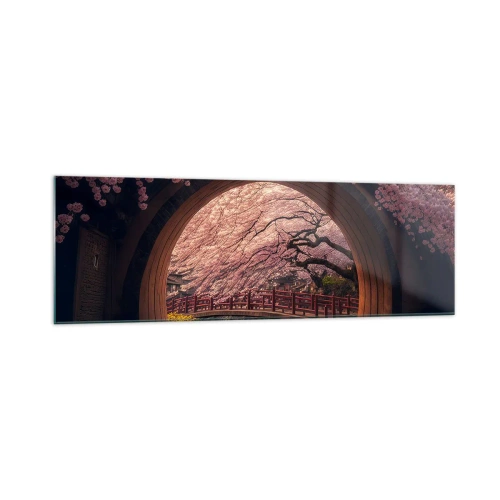 Schilderen op glas - Japanse lente - 160x50 cm