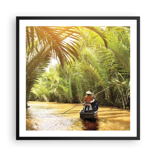 Poster in een zwarte lijst - Een palmravijn langs - 60x60 cm