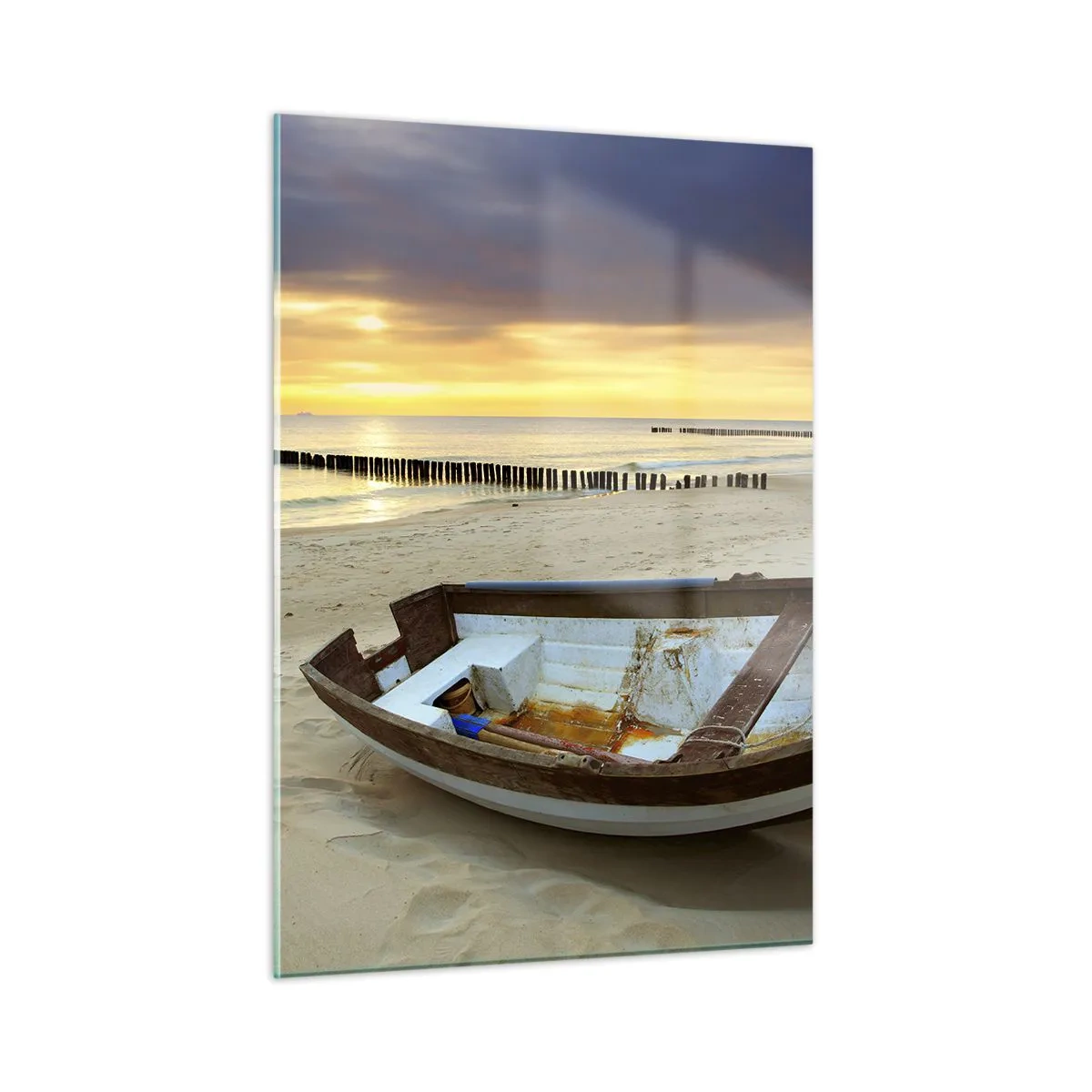 Schilderen op glas - Er zijn geen mooiere stranden meer - 50x70 cm