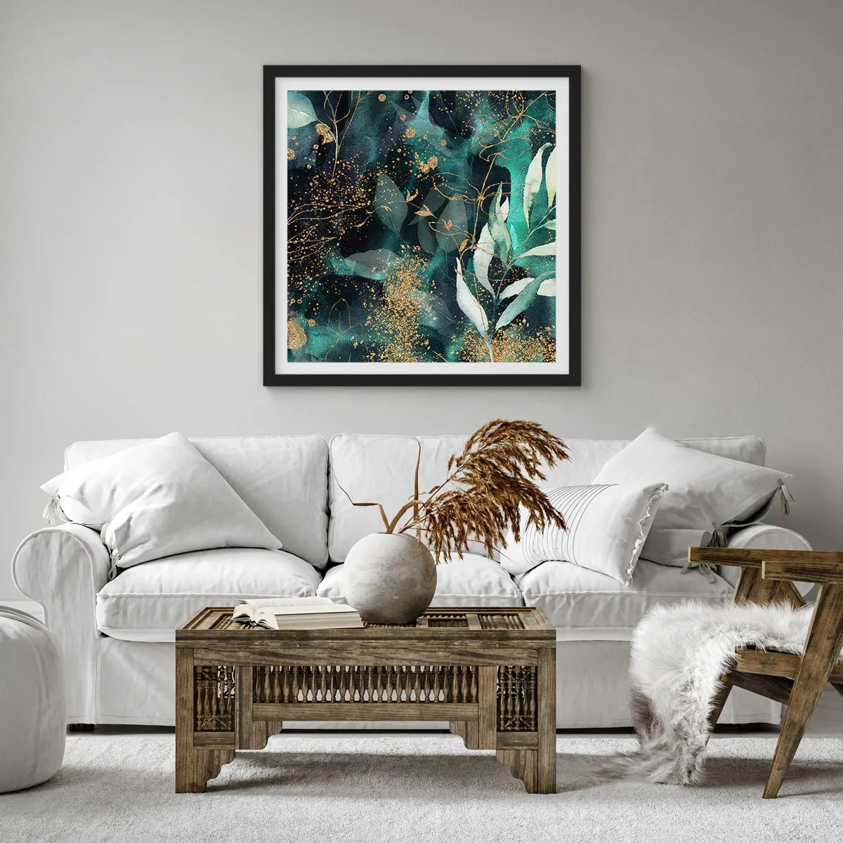Poster in een zwarte lijst - Magische tuin - 40x40 cm