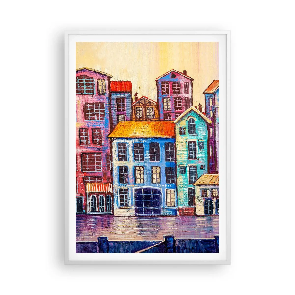 Poster in een witte lijst - Een stad als uit een sprookje - 70x100 cm