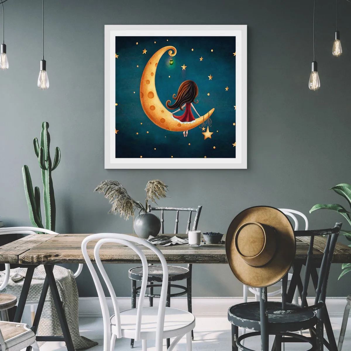 Poster in een witte lijst - Een keer… - 50x50 cm