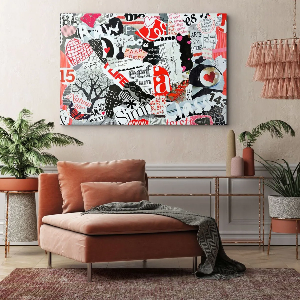 Schilderen op canvas - Hipster-collage - 100x70 cm