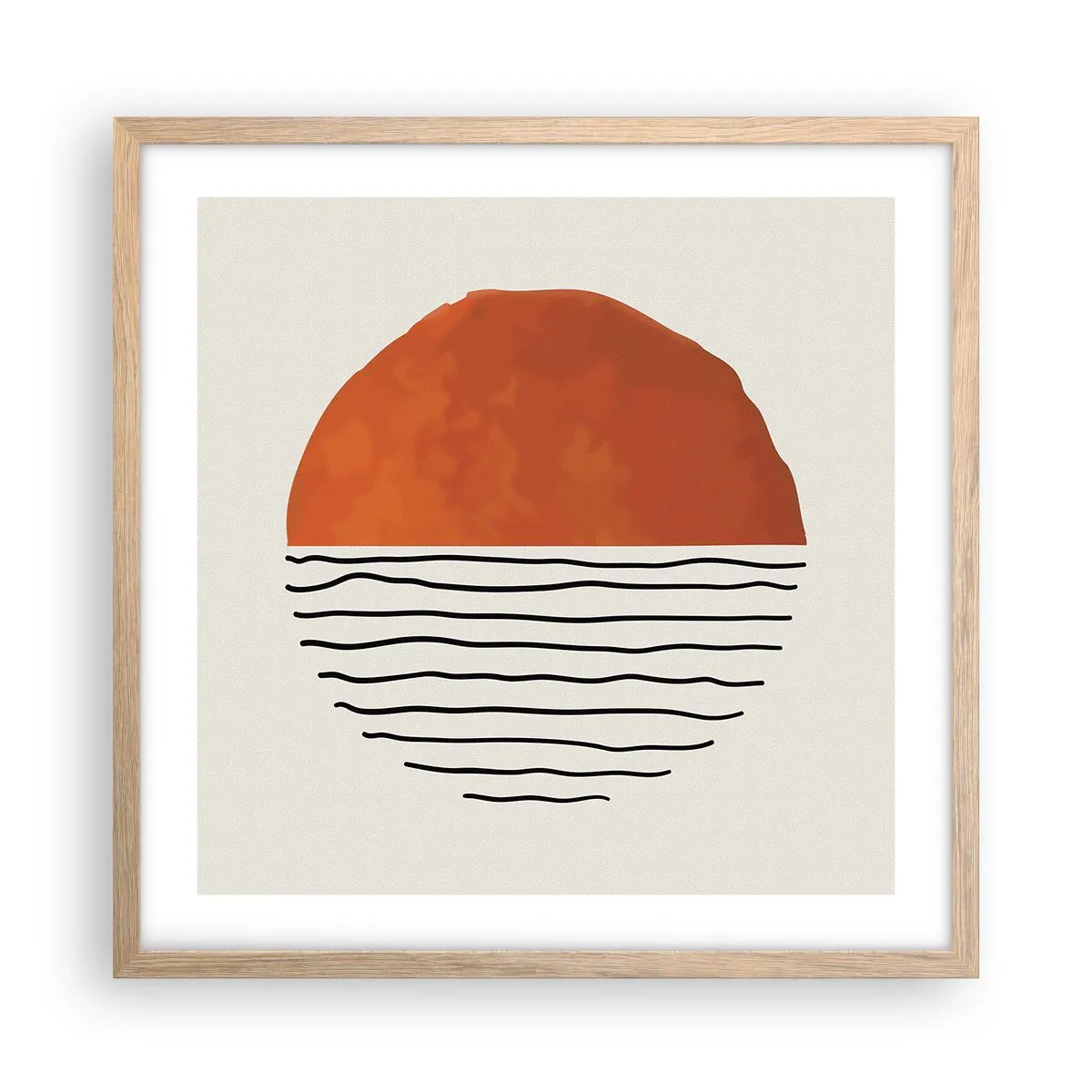 Een poster in een licht eiken lijst - In het Japanse klimaat - 50x50 cm