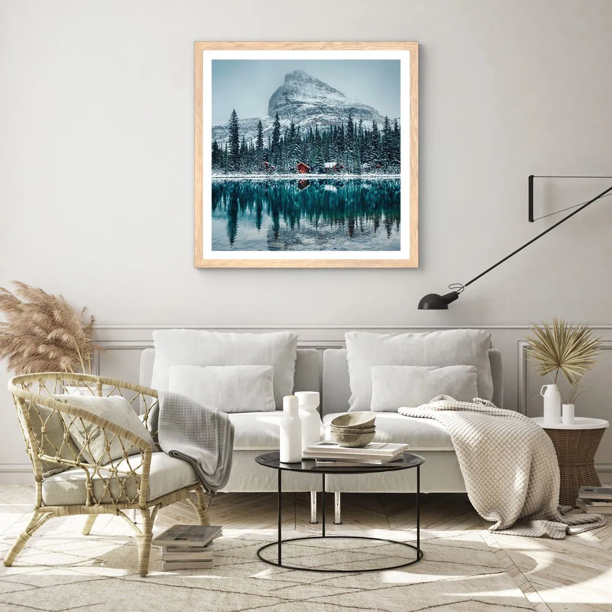 Een poster in een licht eiken lijst - Canadese stilte - 50x50 cm