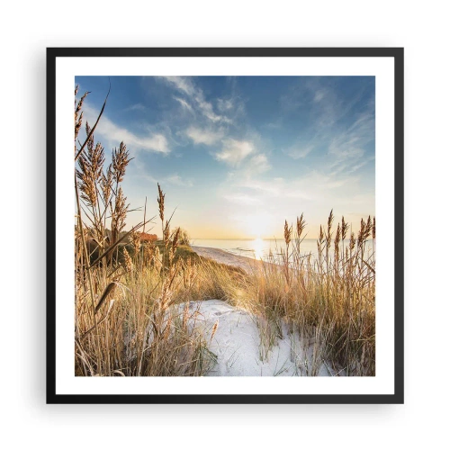 Poster in een zwarte lijst - Noord strand - 60x60 cm