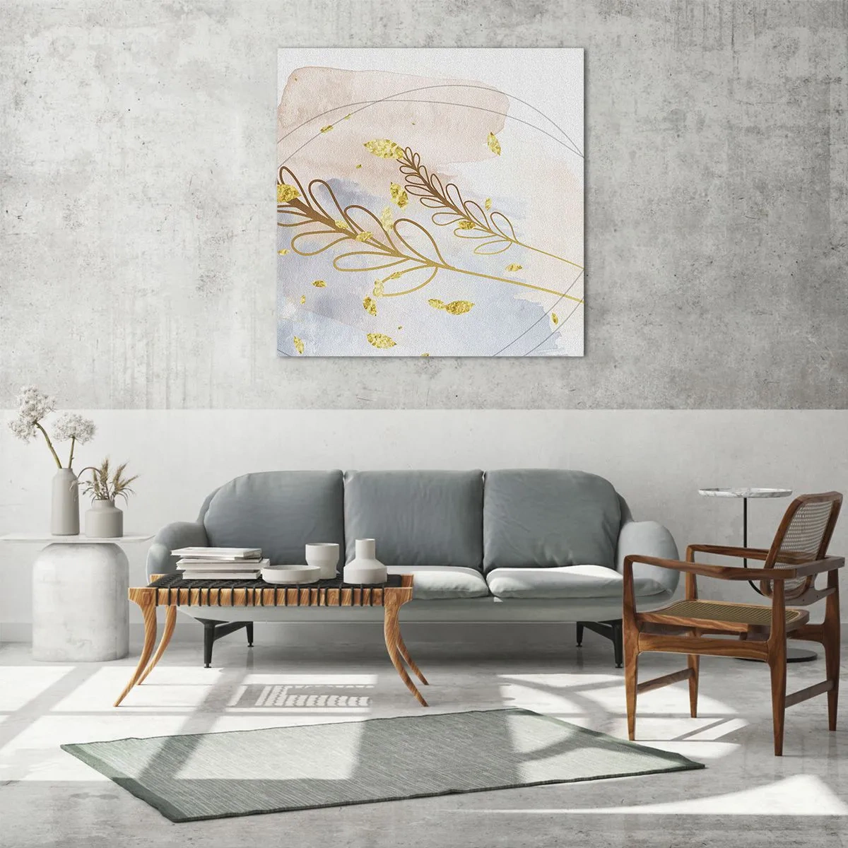 Schilderen op glas - Gouden explosie - 50x50 cm