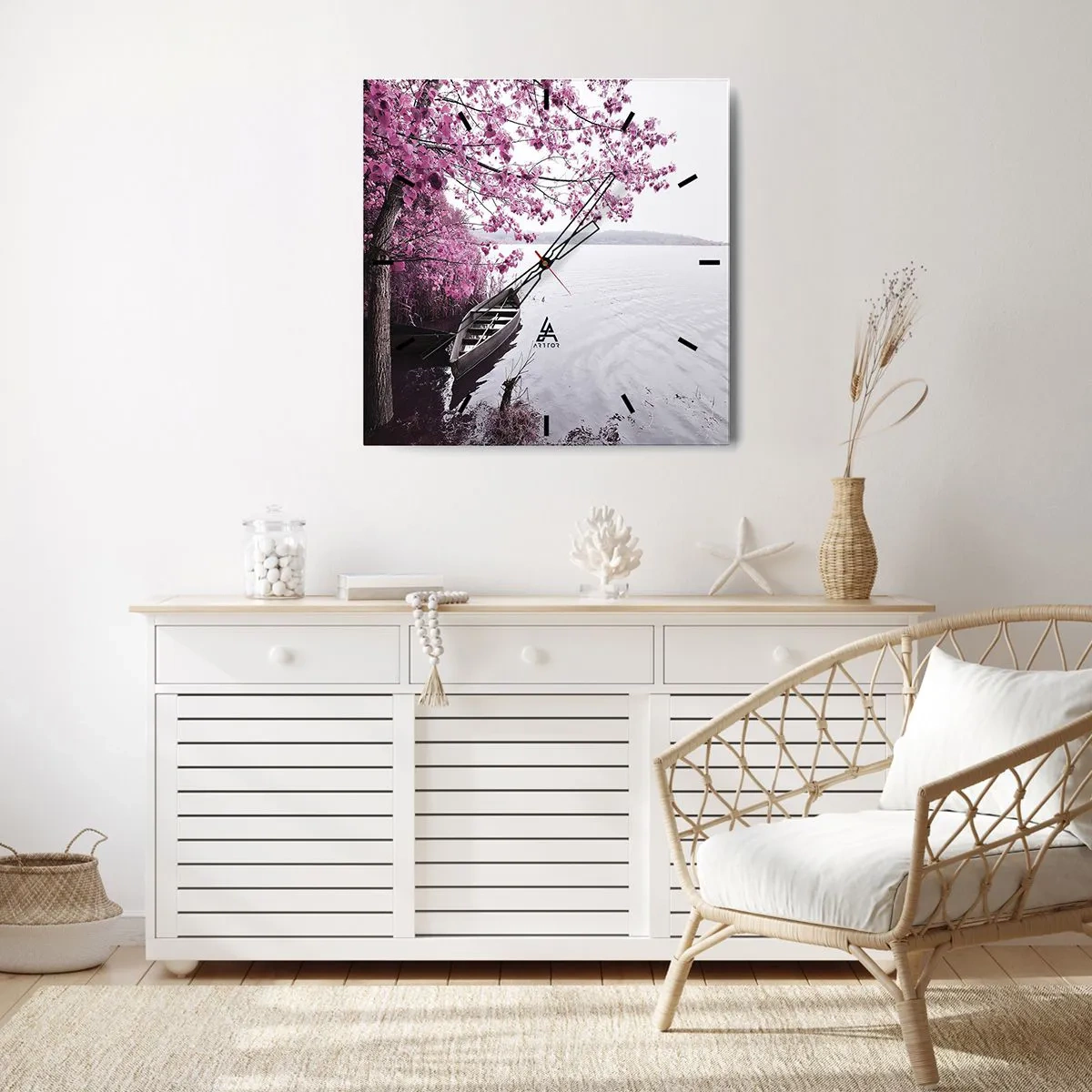 Wandklok - Klok - In roze stilte - 30x30 cm