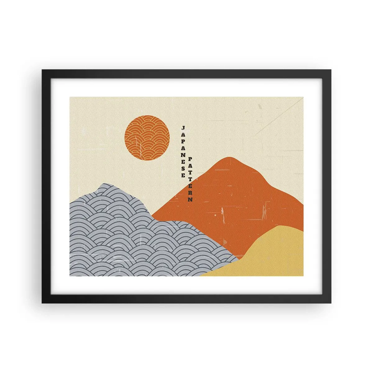 Poster in een zwarte lijst - In de Japanse spirit - 50x40 cm