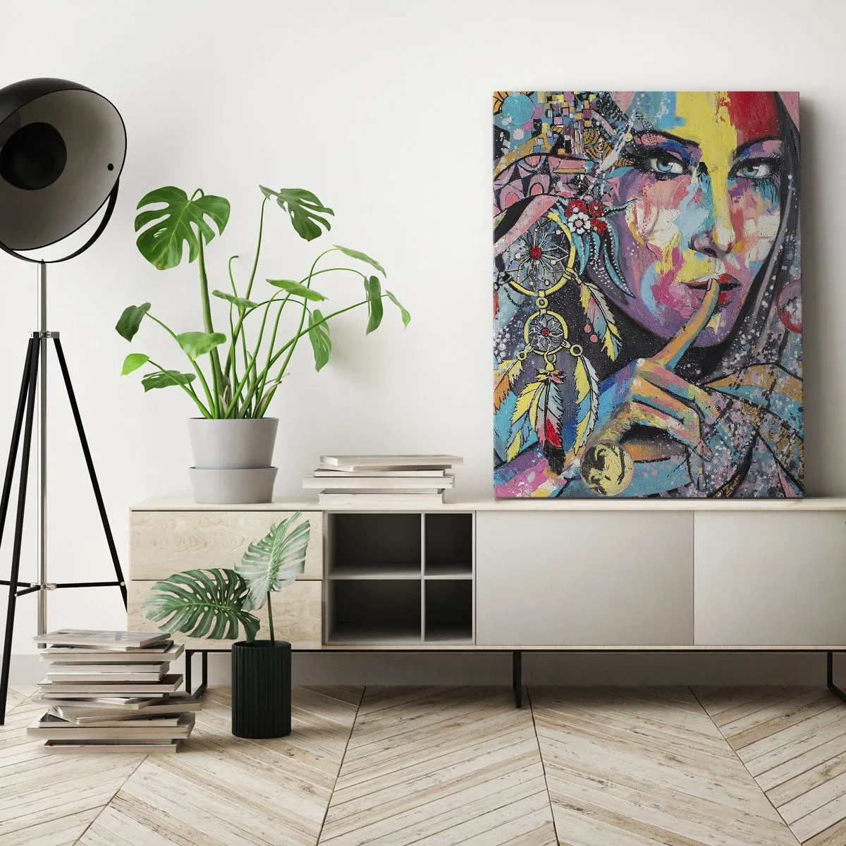 Schilderen op canvas - Zwijg totdat je het begrijpt - 55x100 cm