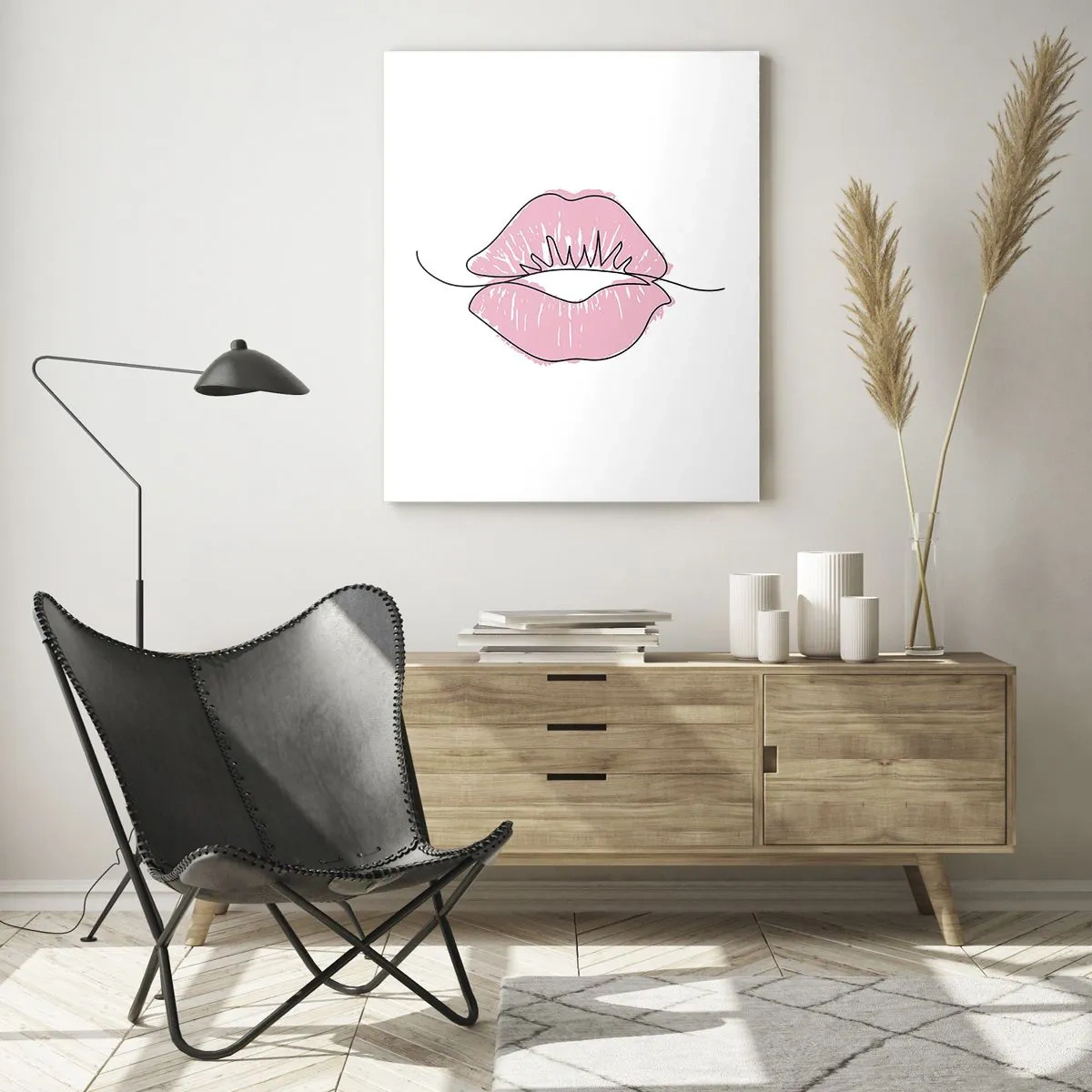 Schilderen op glas - Klaar om te kussen? - 50x70 cm