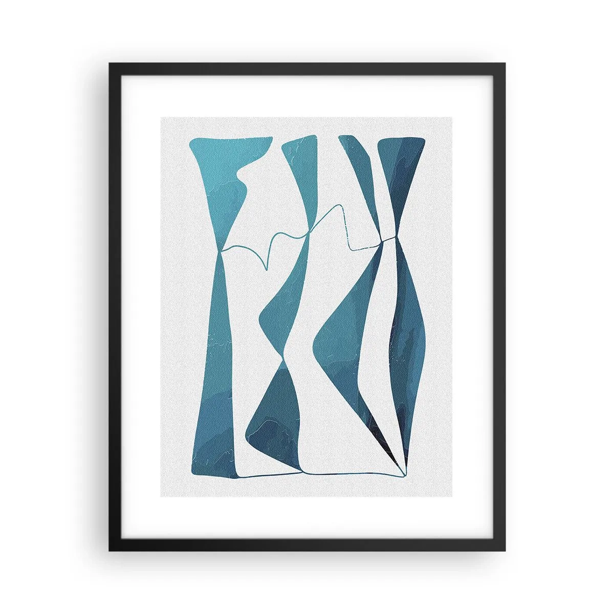Poster in een zwarte lijst - Abstractie: turquoise verbinding - 40x50 cm