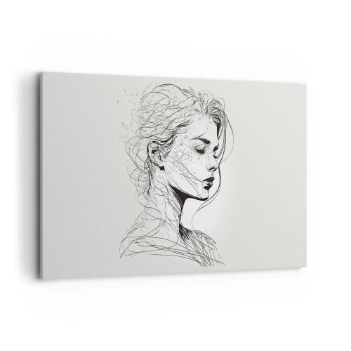 Schilderen op canvas - Portret in gedachten - 120x80 cm