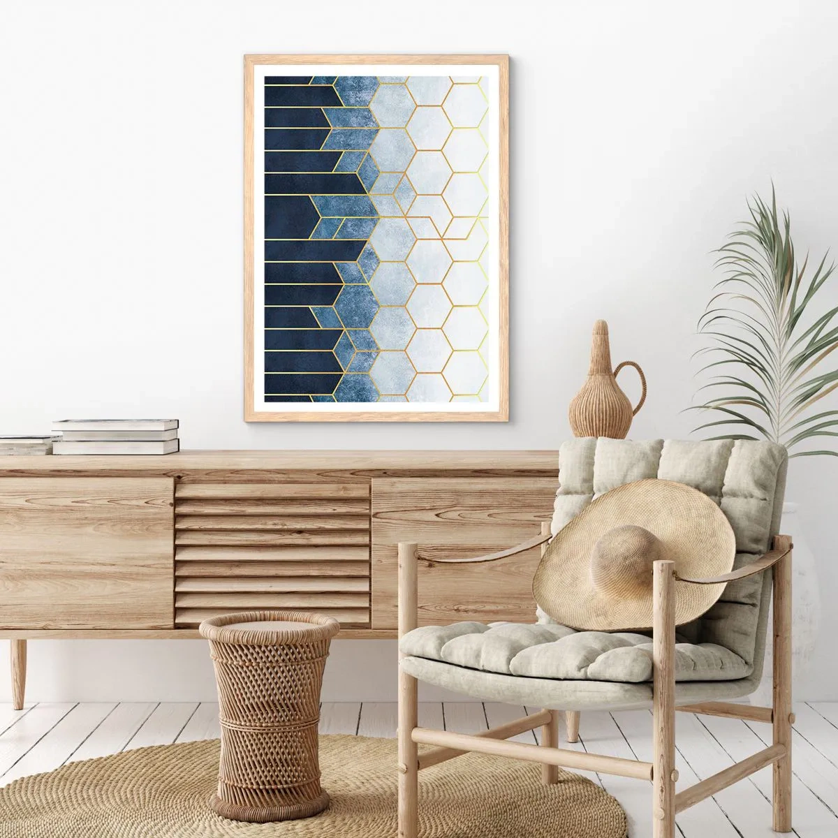 Een poster in een licht eiken lijst - Compositie in een gesyncopeerd ritme - 70x100 cm