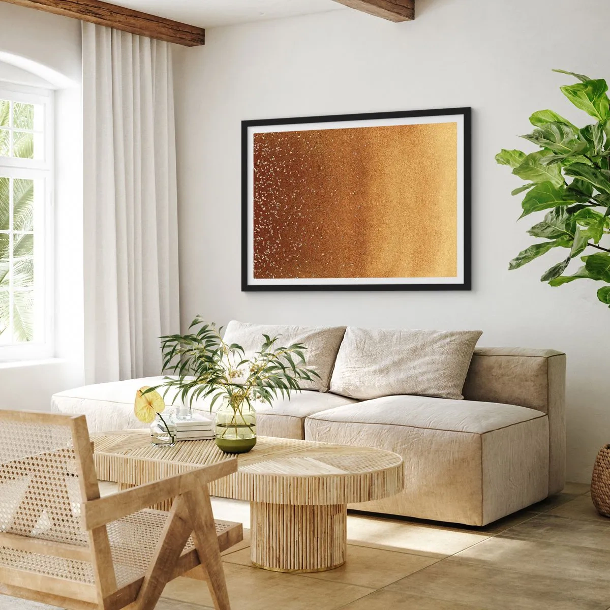 Poster in een zwarte lijst - De geboorte van het licht - 70x50 cm