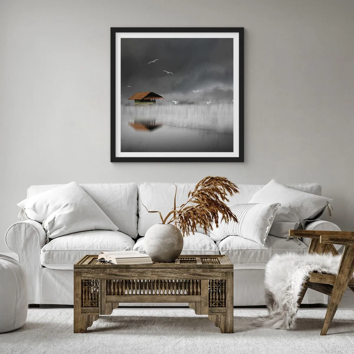 Poster in een zwarte lijst - Beschutting tegen regen - 40x40 cm