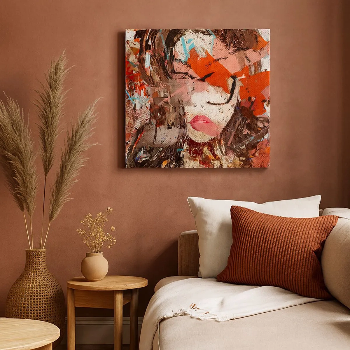 Schilderen op canvas - Niemand weet wat je werkelijk bent - 30x30 cm