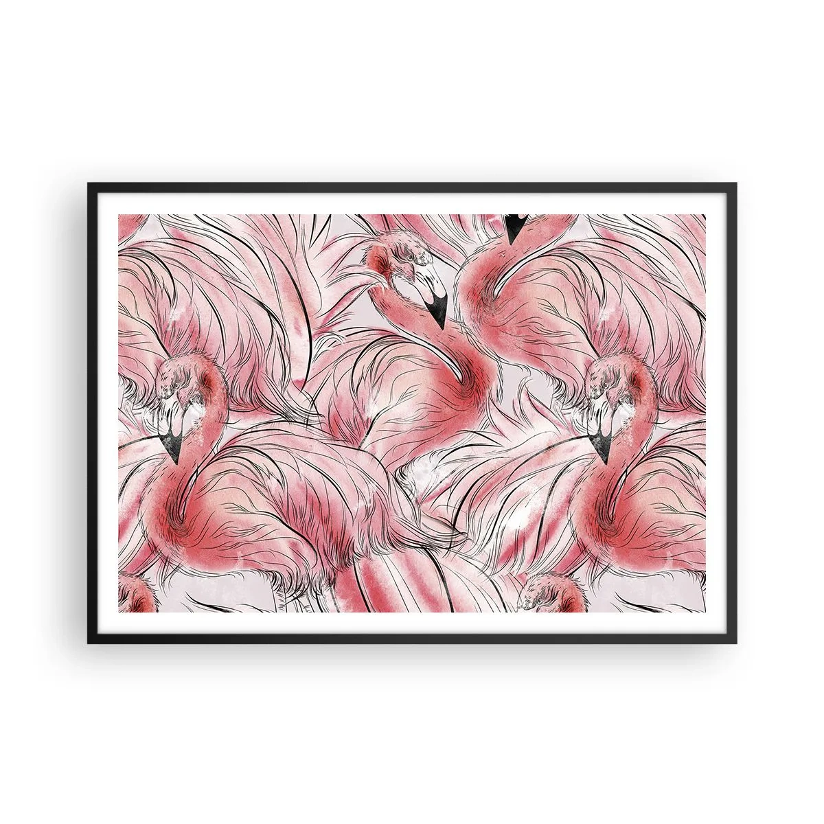 Poster in een zwarte lijst - Vogelcorps de ballet - 100x70 cm
