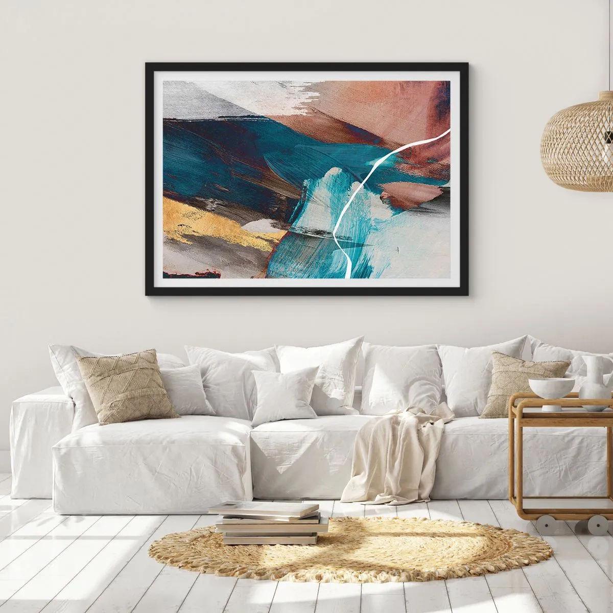 Poster in een zwarte lijst - Met panache en energie - 100x70 cm