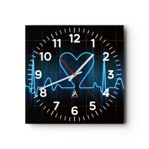 Wandklok - Klok - Op het ritme van het hart - 30x30 cm
