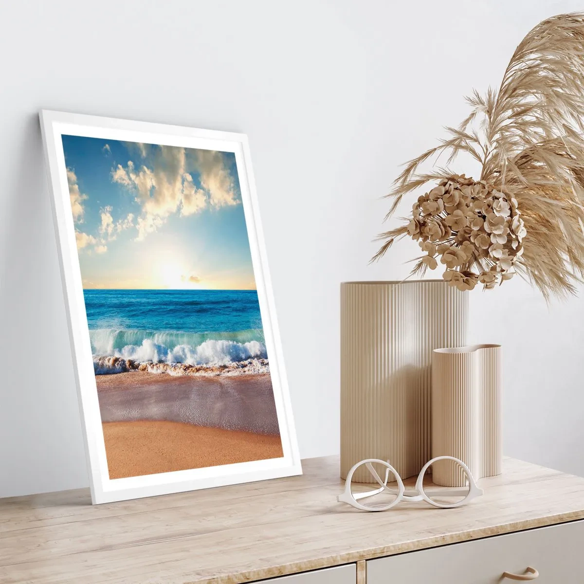 Poster in een witte lijst - Beweging en stilte tegelijk - 30x40 cm